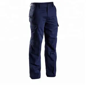 Marineblauw mannen nieuwste ontwerp katoen broek tuin werk broek cargo broek