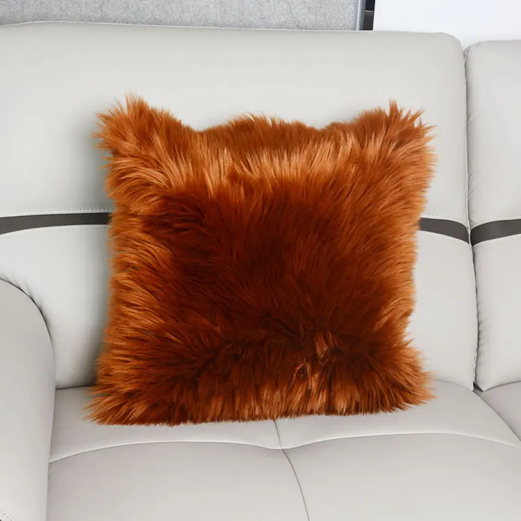 Faux Fur Throw Pillow Cover Long Hair Pillowcase pillow case cushion cover