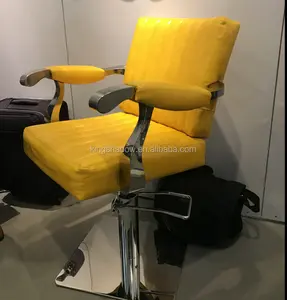 OEMサロンスタイリングチェア黄色理髪椅子モデルサロンスタイリングチェア