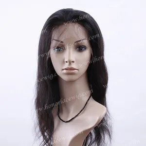 F724 natural black color #1B full hand tied wigs 100% Indian human remy hair 120% density 18" 12"-24" NW natural wave swiss lace