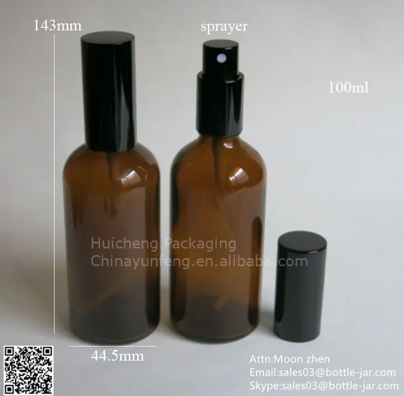 Kleine Hoeveelheid Bestelling 100Ml Amber Spray Parfum Lege Glazen Fles