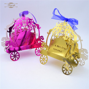 Boîte à chocolat en papier style cendrillon, boîte à faveur de mariage romantique - Product Image 6