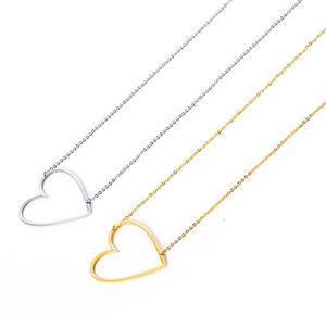 Custom made gioielli in argento tono oro di grandi dimensioni di grandi dimensioni personalizzato sideways big <span class=keywords><strong>cuore</strong></span> <span class=keywords><strong>collana</strong></span> di cerimonia nuziale - Product Image 6