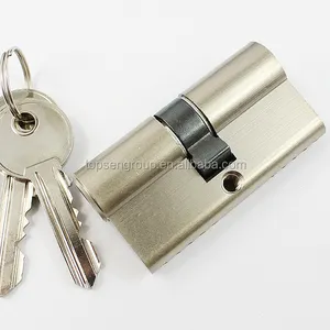 缎面镍欧元型材锌锁芯，双面钥匙