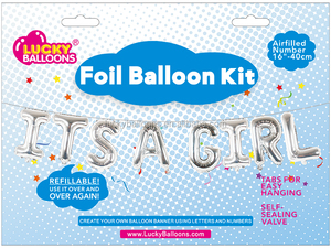 Miglior buon compleanno auguri immagini argento lettera foil balloons kit its a girl - Product Image 1
