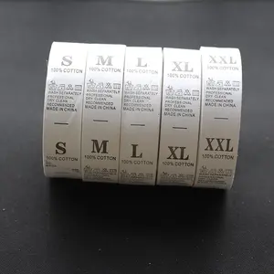 S M L XL XXXL XXL 尺寸标准葡萄酒标签标签编织服装