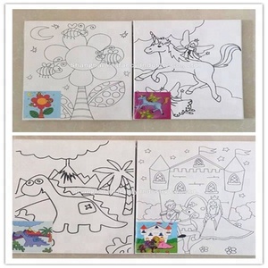 Prezzo più basso per bambini formato della tela di canapa della tela di canapa pittura set personalizzato bordo con cavalletto colori e pennelli - Product Image 5