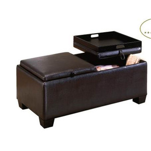 Variétés larges banc de <span class=keywords><strong>salon</strong></span> en cuir <span class=keywords><strong>beige</strong></span> doux <span class=keywords><strong>pouf</strong></span> - Product Image 2