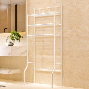 Promotion : Étagère de toilette métallique blanche peu coûteuse, gain de place, pour salle de bain et rangement machine à laver - Product Image 3