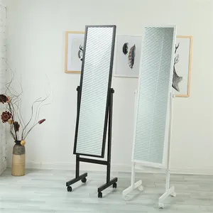 Mirror Design Wholesale Modern MDF Standing Mirror With Wheels Living Room Large Full Length Decorative Standing Mirror Miroir Spiegel