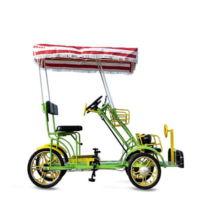 Bicicletas Tándem <span class=keywords><strong>de</strong></span> <span class=keywords><strong>4</strong></span> Ruedas para 2 <span class=keywords><strong>Personas</strong></span>/Bicicletas Surrey con Asientos Dobles en Fila/Techo Colorido - Product Image 2