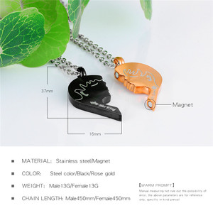 Lucu Ganda Jantung Liontin Pesona Anak Laki-laki dan Perempuan Sahabat Terbaik Selamanya Pasangan Kalung - Product Image 2