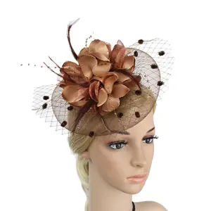 Desain Baru Pakaian Kepala Pesta Teh Koktail Bunga Kerudung Fascinator Wanita