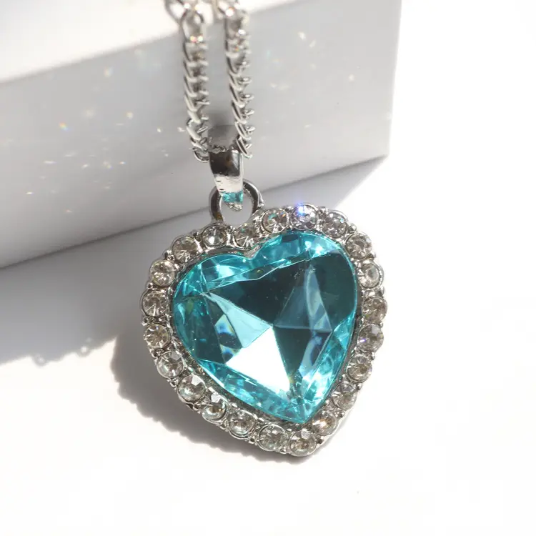 Роскошное женское ожерелье макси с кристаллами любовь ожерелье с кулоном в виде сердца океана Титаник