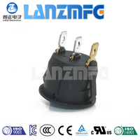 Interrupteur à bascule lumineux miniature KCD2-101N bleu rond 6A 250V pour alimentation électrique