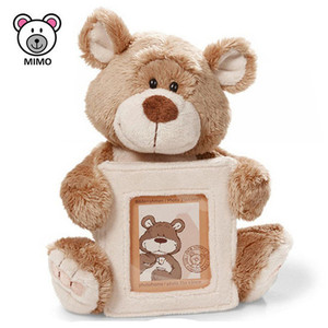 Adorabile Cornice <span class=keywords><strong>Portafoto</strong></span> con Orsacchiotto di Peluche Grigio, Personalizzabile all'Ingrosso, Morbido Animale di Peluche - Product Image 4