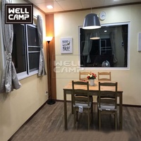 WELLCAMP Casa Contenedor de Acero Prefabricada de Instalación Rápida, Villa de Vacaciones Desmontable, Casa Contenedor Personalizada para Resort