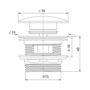 Nhà Máy bán hàng 1 1/2 "kích thước phụ kiện thiết kế phòng tắm tràn bồn rửa chất thải lớn Bìa Pop Up drainer cho bồn tắm - Product Image 2