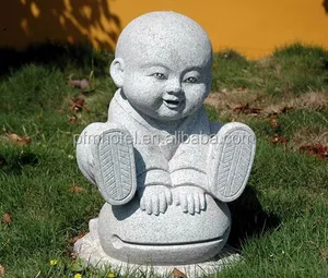 Estatua de Buda tallada a mano, PFM, piedra de mármol, monje, para niños