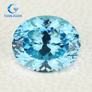 AAAAAA+ Quality Aquamarine Cz Stone Oval Shape Gemstone for DIY Jewelry Design Making - Product Image 1