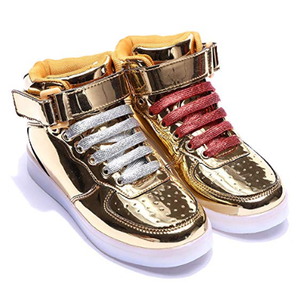 Lacci per Scarpe Piatti Premium Lucidi e Brillanti in Metallico Oro per Sneakers in Tela, Scarpe Sportive e da Danza - Product Image 3