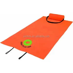 Custom 100 cotton printed velour beach towel with inflatable pillow