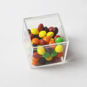 High Transparent Plastic Acrylic Wedding Favor Gift Box Clear Square 80mm Acrylic Mini Candy Box From Candy Boxes Supplier