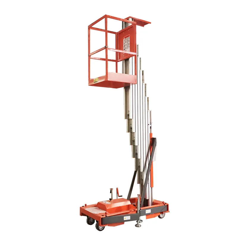 Mobiele Enkele/Dubbele Mast Persoonlijke Man Lift Huis Schoonmaken Aluminiumlegering Lift Tafels Antenne Persoonlijke Lift Ladder