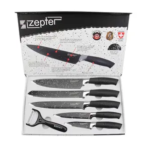 Hot multifunction stainless steel sharp blade 6pcs non stick knives set