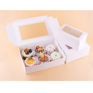 Giá rẻ Giá Trắng Cup bánh bao bì hộp với cửa sổ <span class=keywords><strong>PVC</strong></span> - Product Image 1