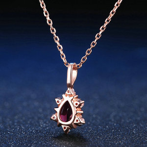 Naturale Della Pietra Preziosa Dell'<span class=keywords><strong>argento</strong></span> Sterlina 925 5x7 millimetri Perla Cut Rosso Granato Pyrope Collana S925 Per Le Donne NI024 - Product Image 4