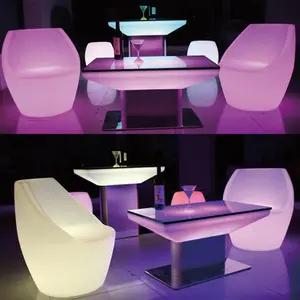 outdoor bar led furniture remote control color changing waterproof outdoor night club plastic led glowing chair bar stool