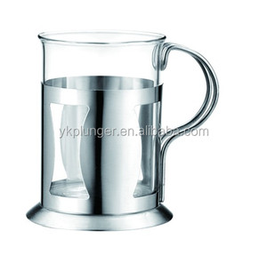 Presse à café française en acier inoxydable avec support pour carafe, théière à piston, en vente - Product Image 3