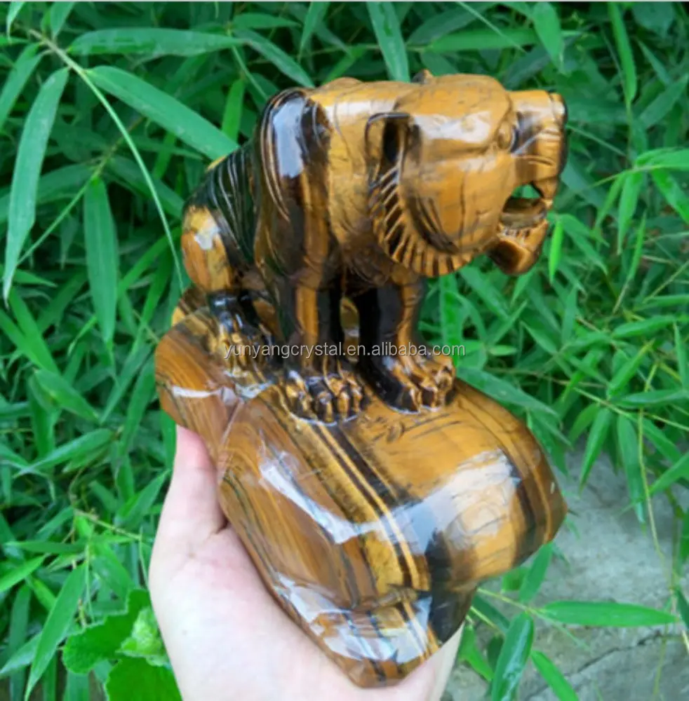 Top quality tiger eye crystal tiger wholesale crystal carving tigers For Souvenirs Crafts