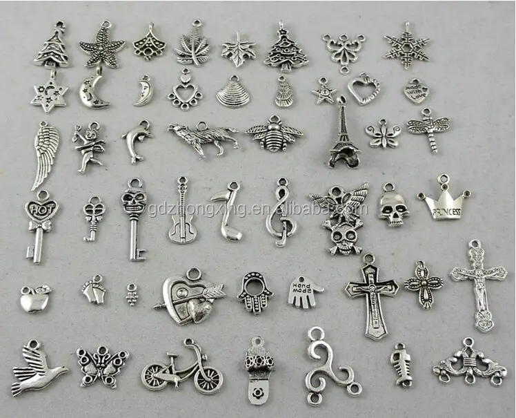 Wholesale 50pcs Bulk Lots Tibetan Silver Plated Mixed vintage Pendants Charms Jewelry