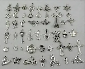 Wholesale 50pcs Bulk Lots Tibetan Silver Plated Mixed vintage Pendants Charms Jewelry