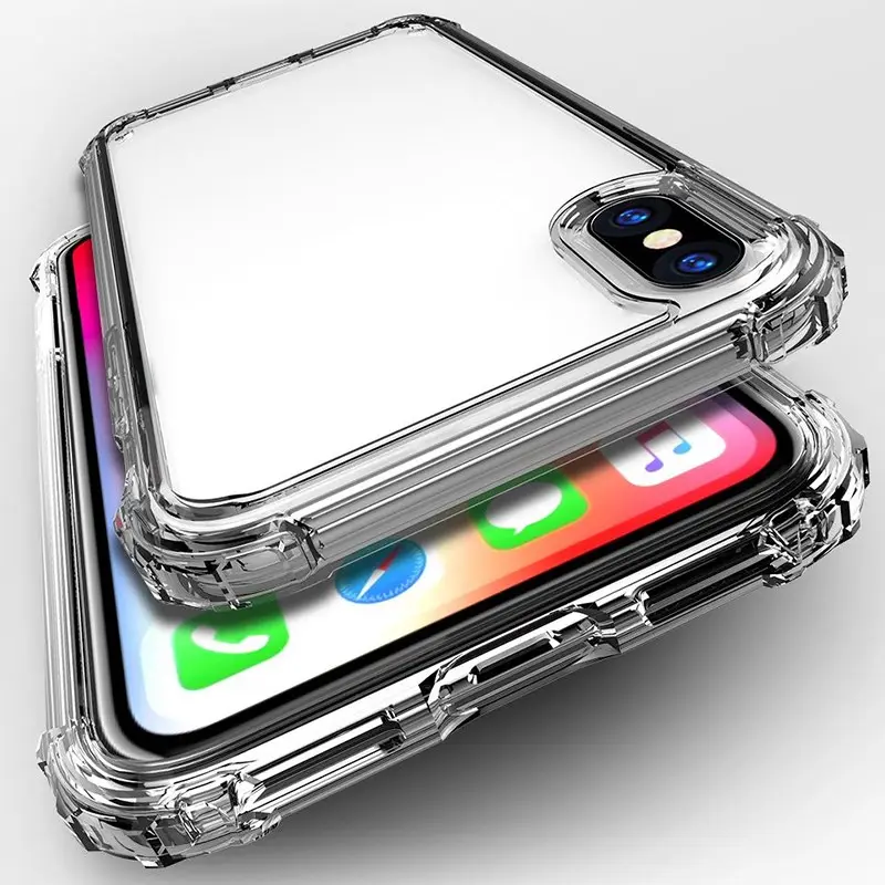 Luxury Shockproof Bumper Transparent Silicone Phone Case for iPhone X XS XR XS Max 8 7 6 6S Plus Clear protection Back Cover