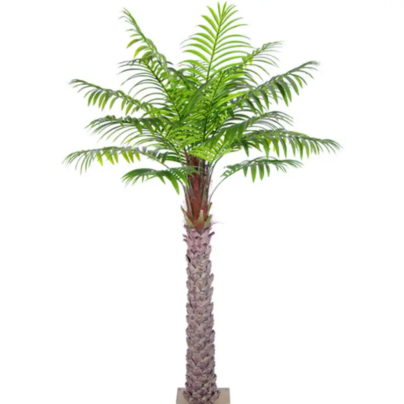 Prezzo all'ingrosso piante decorative palma artificiale in fibra di vetro di plastica