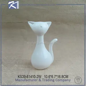 Vendita calda artigianato personalizzati decorativi carino bianco porcellana gatto
