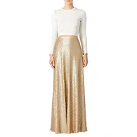 높은 품질 새로운 패션 스타일 골드 스팽글 여성 드레스 긴 스커트
