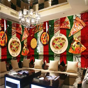 Pizza Western Restaurant Achtergrond Muurschildering Doek Behang Behang Wandbekleding Muurschildering Behang 3d Bloem