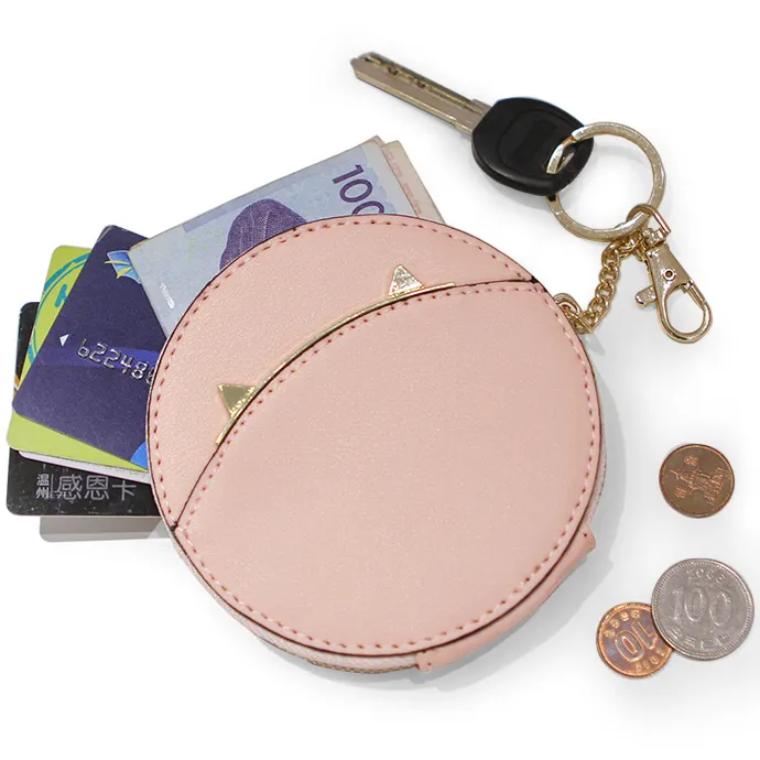 महिलाओं लड़कियों लालित्य दौर बिल्ली चाबी का गुच्छा सिक्का पर्स कस्टम मुद्रित प्यारा बटुआ 1 पीसी/opp बैग 10.5x1.8cm अनुकूलित 7-10 दिनों