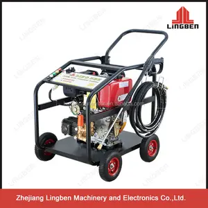 Zhejiang lingben 250bar 3600 psi água fria lavadora de alta pressão máquinas de limpeza com 186F motor diesel
