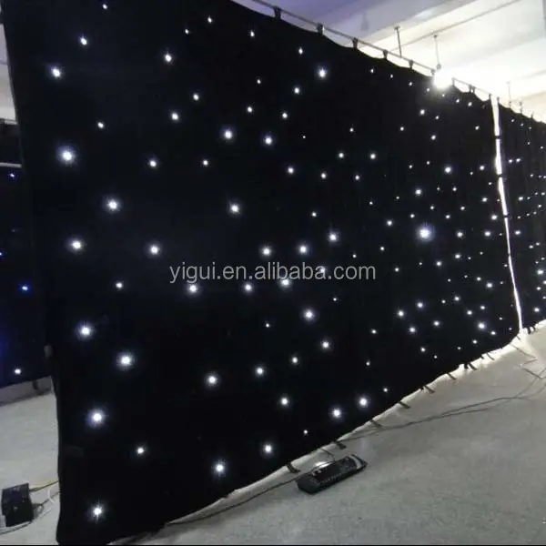 Telón de fondo para escenario, cortinas de estrellas led de alta calidad