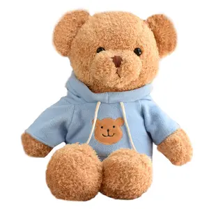 Urso de pelúcia para crianças, fabricante de presentes criativos, animal macio, oem, pelúcia, roupas de brinquedo, urso de pelúcia com crianças de alta qualidade