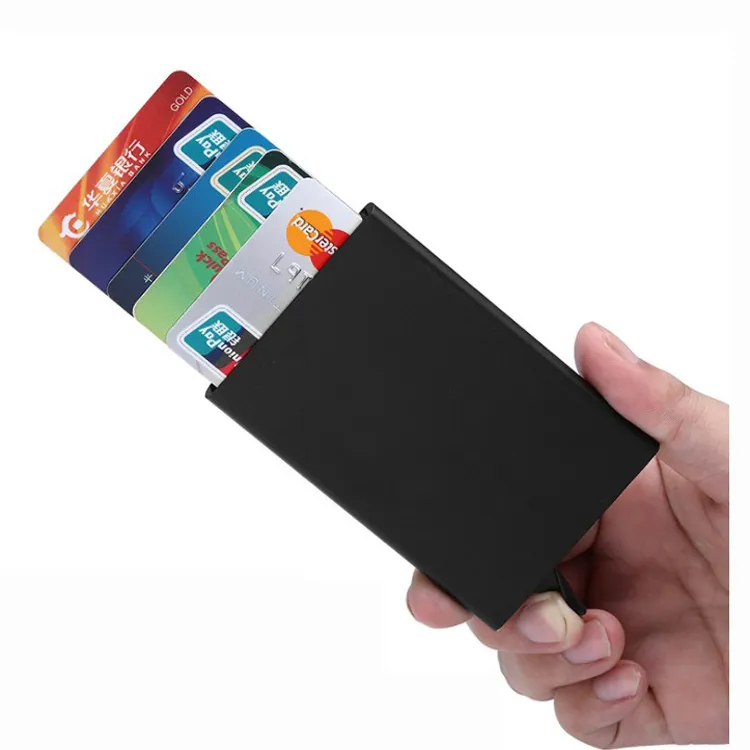 Tùy Chỉnh Slim Front Pocket Wallet Thiết Kế, RFID Chặn Tự Động Nhôm Chủ Thẻ Tín Dụng