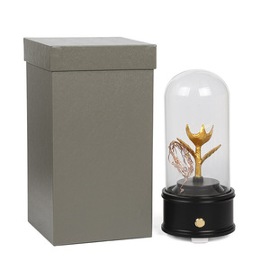 Dôme en verre avec lumière LED et musique Bluetooth avec base en bois pour l'affichage <span class=keywords><strong>de</strong></span> fleurs <span class=keywords><strong>de</strong></span> rose conservées - Product Image 6