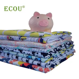 Ecou tex tecido de algodão orgânico certificado, intertravamento de fábrica, drenagem e impressão por tecido de algodão orgânico certificado