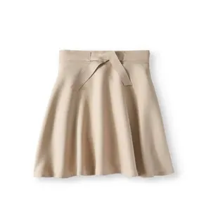 School Uniform Big Girls' Print Belt Twill Scooter Skirt