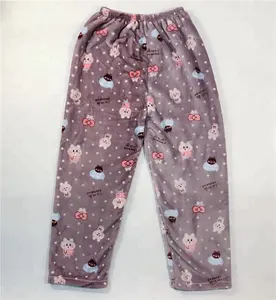 工厂销售冬季动物印花睡衣女装法兰绒时尚休息室睡裤